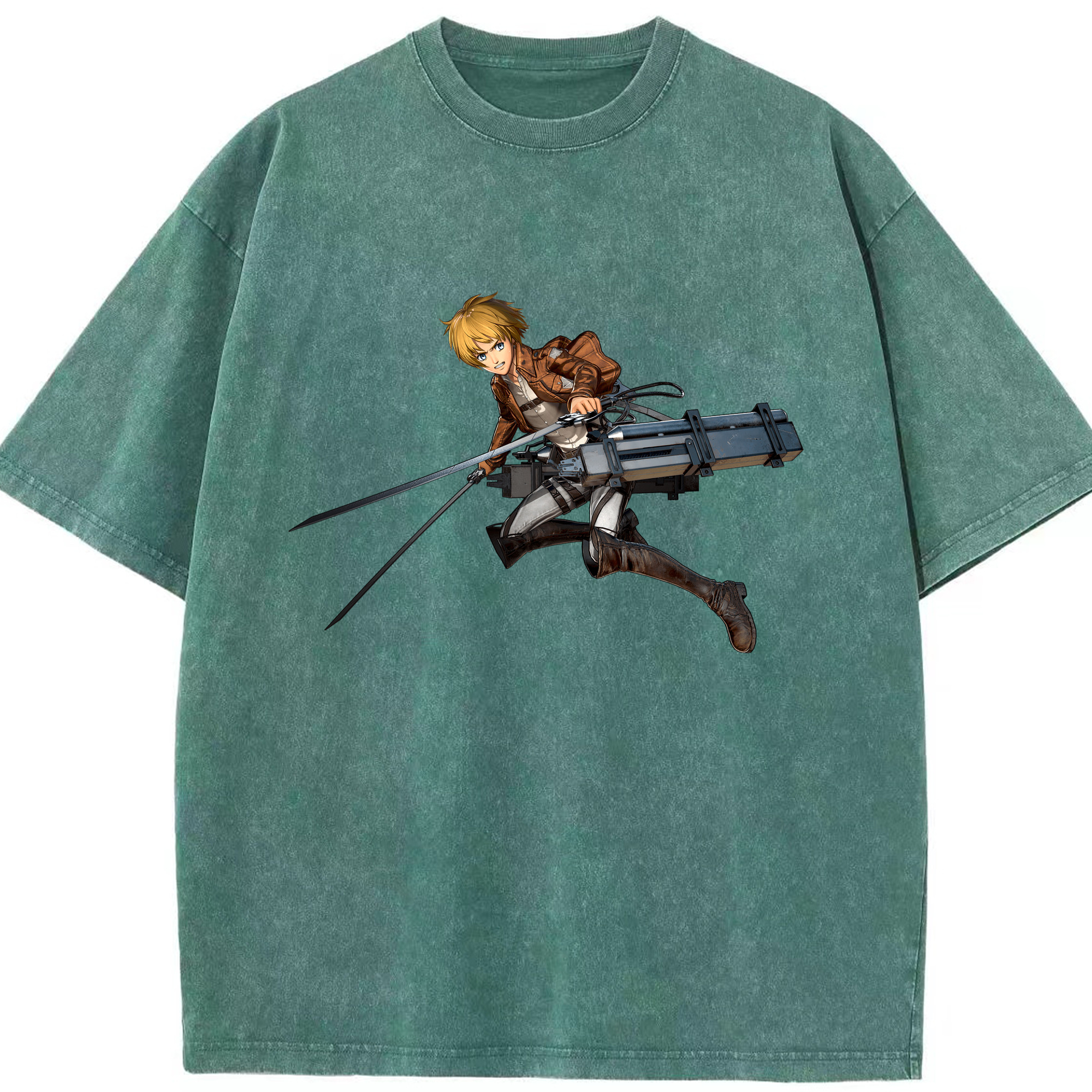 （画像用） 進撃の巨人 アルミン·アルレルト Attack on Titan Armin Arlert 綿100% ヴィンテージ風 半袖Tシャツ（フロントプリント）
